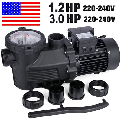 #ad 1.2 3.0HP Powerful Self Primming Swimming Pool Pump High Flow with Filter Basket