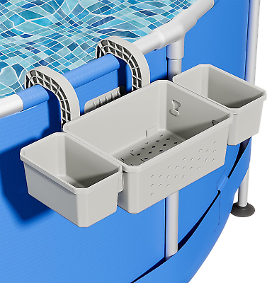 #ad #ad Poolside Storage for above Ground Pool Accessories Thickened Plastic Pool Baske