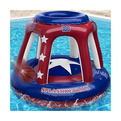 #ad 47quot; Larger Swimming Pool Basketball Hoop Set 2023 Thicker amp; Durable Infla...
