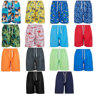 #ad Mens Swim Trunks 3 Pockets Cargo Swimming Shorts Beach Suit Board Bathing Suit