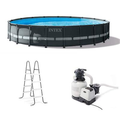 Intex Swimming Pool Set W Sand Filter Pump 20#x27; x 48quot; Ultra Frame Round