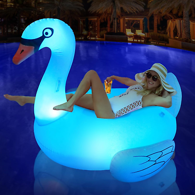 #ad #ad Pool Floats Adult Solar Powered LED Color Lights 69#x27;#x27; Large Inflatable Floaties
