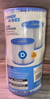 #ad Summer Waves PolyGroup Replacement Filter Cartridge D 2 Pack NIP 4.13” X 3.75”