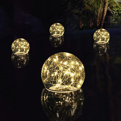 #ad Solar Floating Pool Lights Glow in The Dark Warm White Solar Pool Lights That...