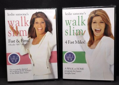 #ad leslie sansone#x27;s Walk Slim: 4 Fast Miles Fast amp; Firm DVD Set of 2 New