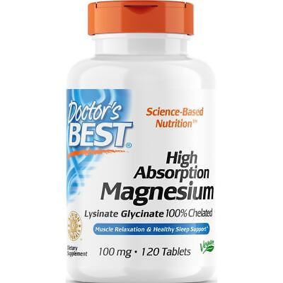 Doctor#x27;s Best High Absorption Magnesium 100% Chelated 100 mg 120 Tabs