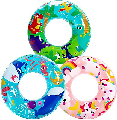 #ad #ad 3 Pack 26#x27;#x27; Rainbow Unicorn Pool Rings Baby Pool Swimming Rings for Kids Tubes