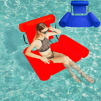 #ad Swimming Floating Chair Pool Seats Inflatable Lazy Water Bed Lounge Chair Toy