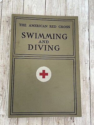 Vintage 1938 THE AMERICAN RED CROSS SWIMMING AND DIVING Book Manual Doubleday