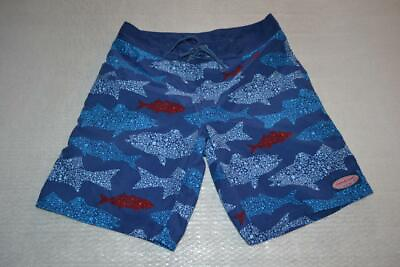 26336 a Mens Vineyard Vines Board Shorts Swimming Size 30 Blue Fish Design