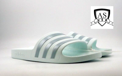 #ad Adidas Adilette Aqua Slide Sandals GX4281 Women#x27;s Size 10 11 Almost Blue Green