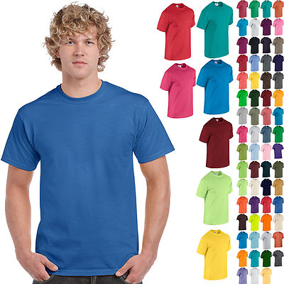 #ad Gildan Plain Cotton T Shirt Short Sleeve Solid Blank Design Tee Men Tshirt S 5XL