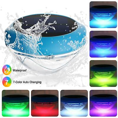 #ad #ad Solar LED RGB 7 Color Lamp Outdoor Garden Pond Swimming Pool Floating Light IPX6