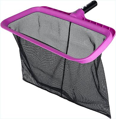 Pool Skimmer Net Heavy Duty Swimming Leaf Rake Cleaning Tool with Reinforced Se