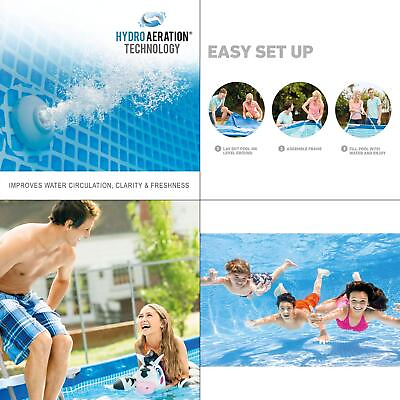 #ad #ad 8.5 Ft. X 5.3 Ft. X 2.13 Ft. Rectangular Frame Above Ground Swimming Pool Blu