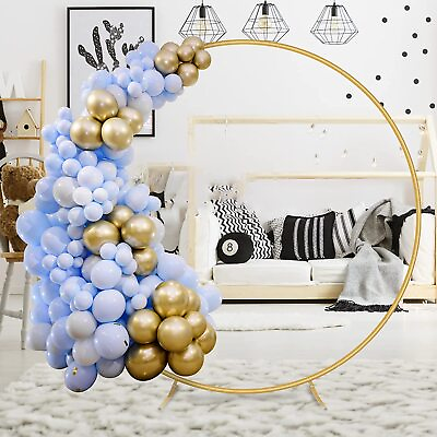 #ad 6.6FT Round Backdrop Stand Golden Circle Balloon Arch Wedding Ring Arch Stand