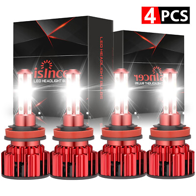 4Pc For Nissan Altima 2007 2015 2016 2018 High Low Beam LED Headlight Bulbs Kit