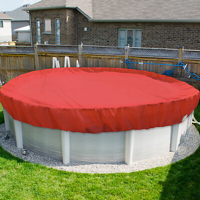 #ad #ad Round Winter Pool Cover Safety Heavy Duty Swimming Cover Above Ground Pool Red