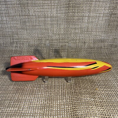 #ad Vintage Toypedo By SWIM WAYS Underwater Pool Toy 11.5quot; Orange Yellow Black