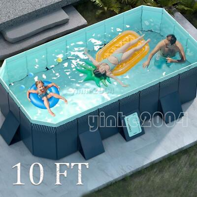 Large Foldable Rectangular Above Ground Outdoor Swimming Pool Adult Kiddie Pool