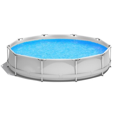 #ad #ad Outdoor Round Above Ground Swimming Pool Fun Family W Cover Garden Kids Adults