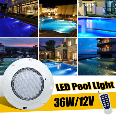 RGB Swimming LED Pool Lights Underwater Light IP68 Waterproof Lamp amp; Remote New