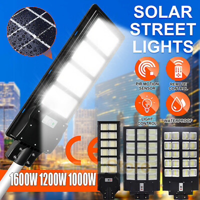 Commercial 1000000LM Outdoor Dusk to Dawn Solar Street Light IP67 Road LampPole