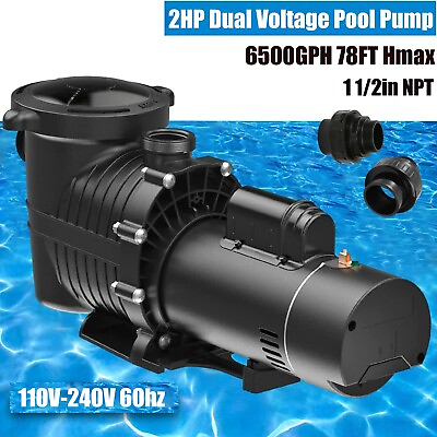 #ad #ad 2HP Pool Pump MotorAbove Inground110 240V6500GPH78FT Max1.5#x27;#x27; NPTHard wire
