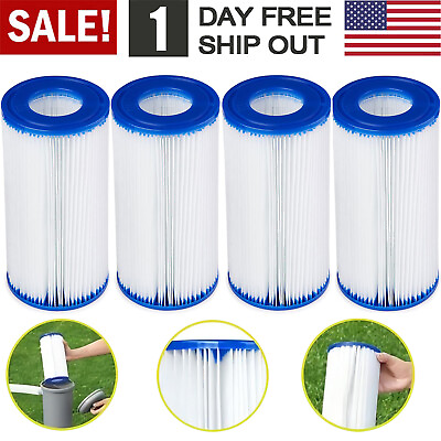 #ad Swimming Pool Filter Pump Replacement Cartridge Type III A 4 Pack