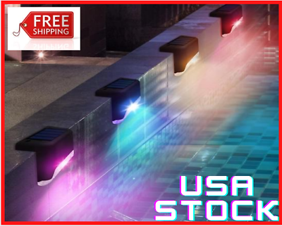 Solar Pool Side Lights 4 Pack Color Changing Waterproof Light Up Swimming NEW