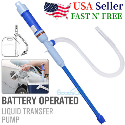 Battery Powered Electric Fuel Transfer Siphon Pump Gas Oil Water Liquid 2.2 GPM