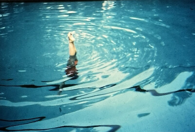 #ad Vintage Photo Slide Woman Synchronized Swimming Pool