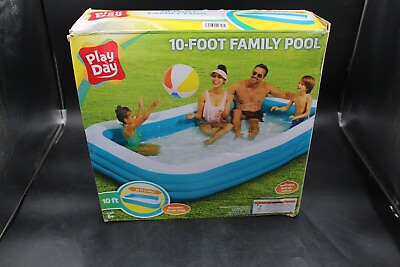 #ad Play Day Inflatable 10 Ft Rectangular Family Swimming Above Ground missing Patch