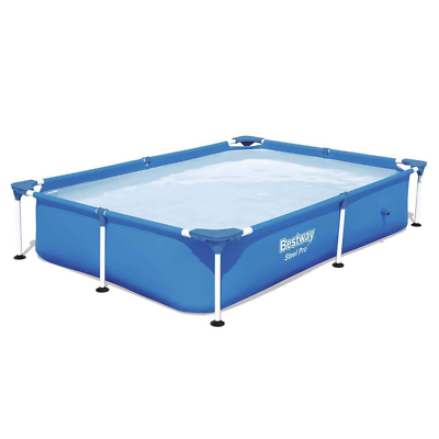 #ad Rectangular Frame Swimming Pool Above Ground with Drain Valve 7 ft. x 5 ft. Blue