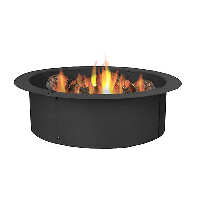 27 in Heavy Duty Steel Above In Ground Fire Pit Ring Liner by Sunnydaze