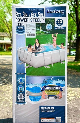 #ad Above Ground Power Steal Swimming Pool with Pump Set 9#x27;3quot; x 6#x27;5quot; x 33quot;