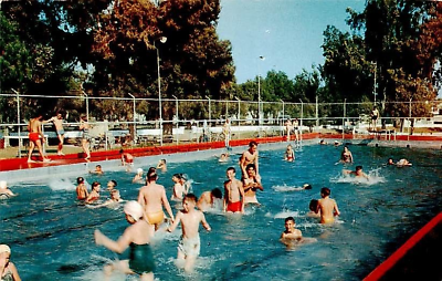 #ad #ad Postcard Public swimming Pool Escondido California