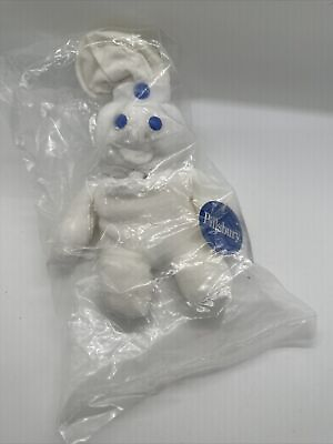 #ad 1997 Pillsbury Doughboy Plush Doll Poppin Fresh 8quot; Plush Bean Bag toy NWT Sealed