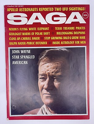 #ad Saga March 1970 John Wayne Cover Caroll Baker Ed Asner Vintage