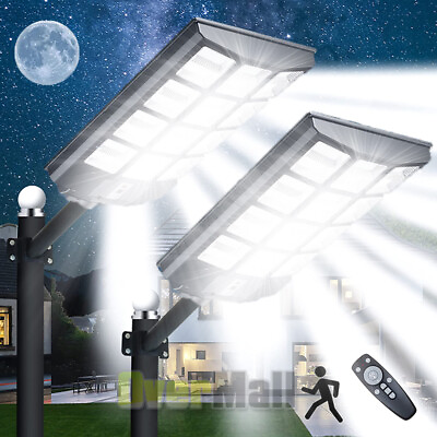 9900000000LM 1600W Commercial LED Solar Street Light Dusk to Dawn Road LampPole