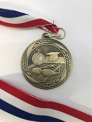#ad Swimming Medal Teacher Coach 16quot; Ribbon Die Cast Medal Choice of Color
