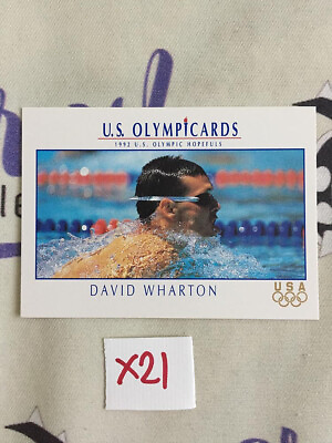 #ad Swimming David Wharton Impel 1992 Trading Card #73 U.S. Olymicards X21