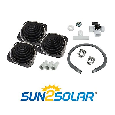 #ad 3 PACK Sun2Solar Deluxe Above Ground Swimming Pool Solar Heater w Bypass Valve
