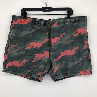 #ad Hamp;M Men#x27;s Camouflage Swimming Trunks Size L Pink Green Black