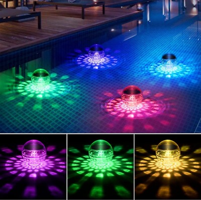 #ad Floating Pool Lightssolar Pool Lights With Rgb Color Changing Ip68 Waterproof So