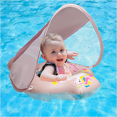 #ad Baby Swimming Pool Float with Removable UPF 50 UV Sun Protection CanopyToddler