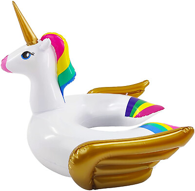 26quot; Unicorn Swimming Floats Inflatable Pool Raft Float Swim Ring For Kids Baby