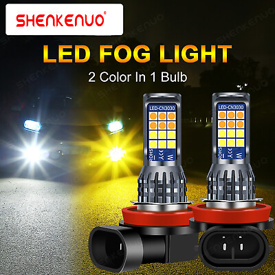2PCS Strobe Flash LED Fog Driving Lights Lamp DRL H11 H9 Conversion Replace Bulb