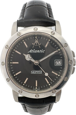 #ad #ad Vintage 34mm Atlantic Skipper 25 Jewel Men#x27;s Automatic Wristwatch ETA 2824 2