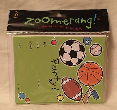 #ad ZOOMERANG Sports 8 Count Party Invitation amp; Envelope Pack NEW